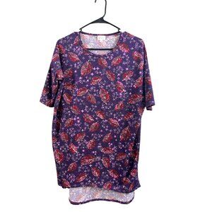 LuLaRoe Irma Women's Dark Purple Floral Top